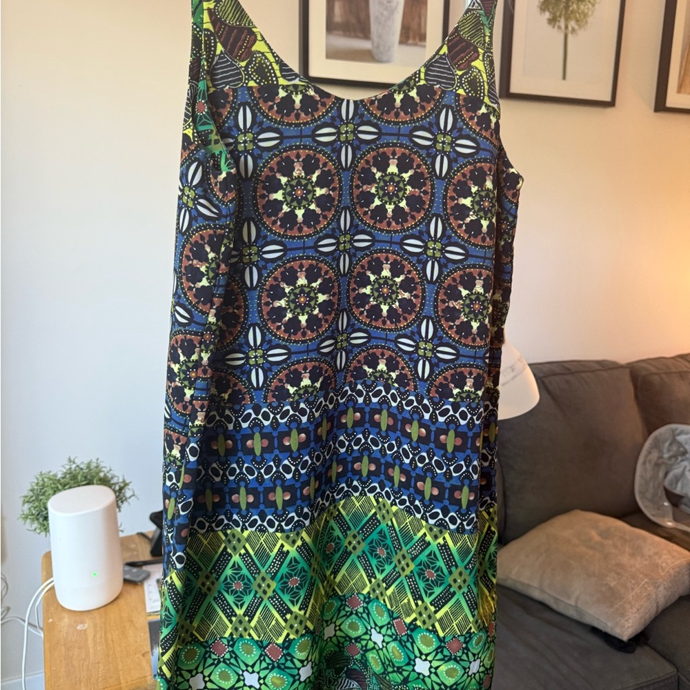 Topshop Mosaic Print tank - Blue, Green, Orange